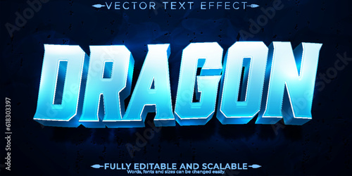 Dragon text effect, editable legend and warrior text style