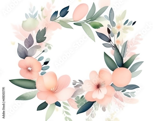 watercolor floral background with eucalyptus and branches