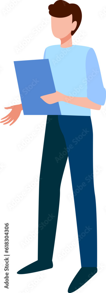 Businessman posing. Character of a successful person in business clothes. Vector illustration in Flat style Businessman posing. Character of a successful person in business clothes. Vector illustration in Flat style