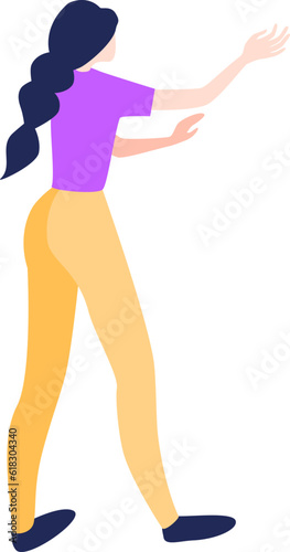 Woman posing. Young Woman Full Length Wearing Casual Clothes. Vector illustration in Flat style