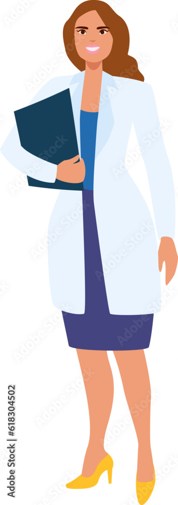 Woman doctor. A doctor in a medical uniform. Family doctor. Medical worker, paramedic.Flat vector illustration isolated on white background Woman doctor. A doctor in a medical uniform. Family doctor. Medical worker, paramedic.Flat vector illustration isolated on white background