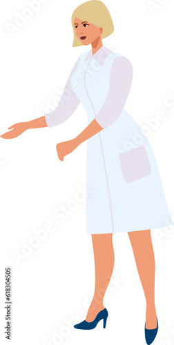 Woman doctor. A doctor in a medical uniform. Family doctor. Medical worker, paramedic.Flat vector illustration isolated on white background