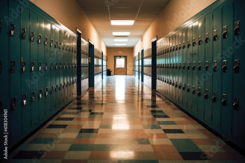 empty school hallways filled with lockers