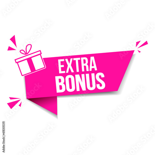  Label With Gift Icon And Text Extra Bonus