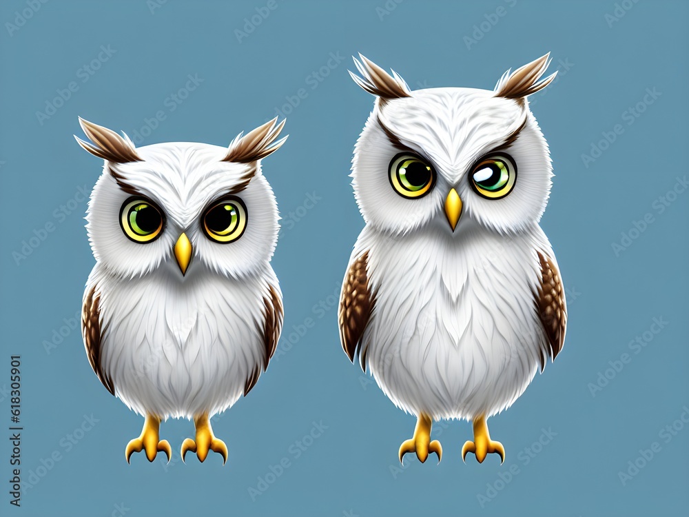 Cute Owl, Generative AI Illustration Cute Owl, Generative AI Illustration