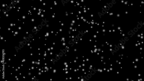 Falling snow on a black background animation