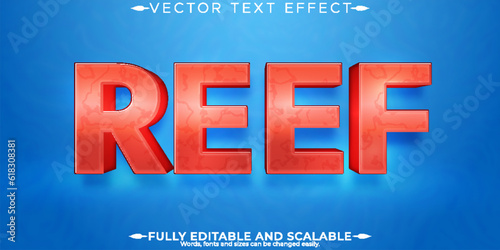 Editable text effect, reef coral text style