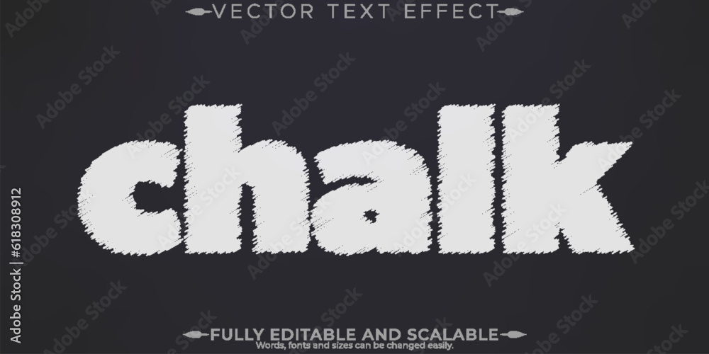 Chalk text effect, editable blackboard and school  text style