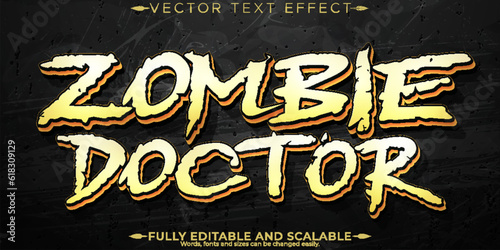 Retro horror text effect, editable zombie and evil text style