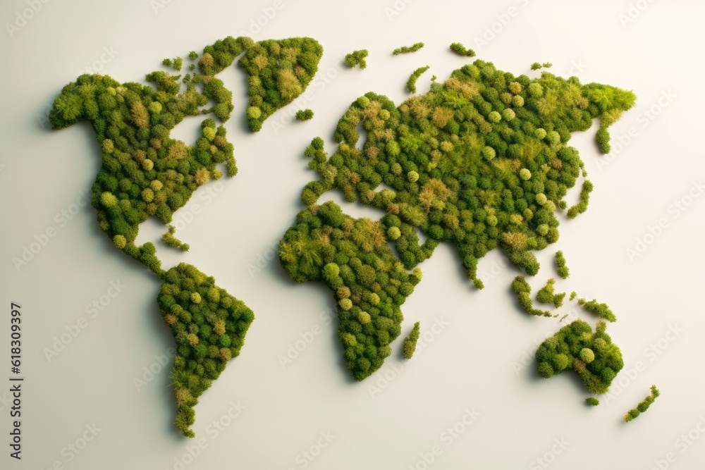 World Map Green Planet Earth and Environment Day Theme World Map Green Planet Earth and Environment Day Theme