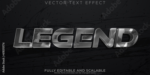 Legend text effect, editable stone and warrior text style