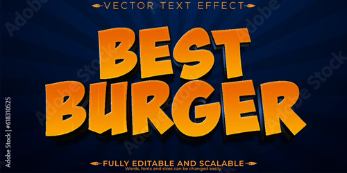 Best burger text effect, editable food text style
