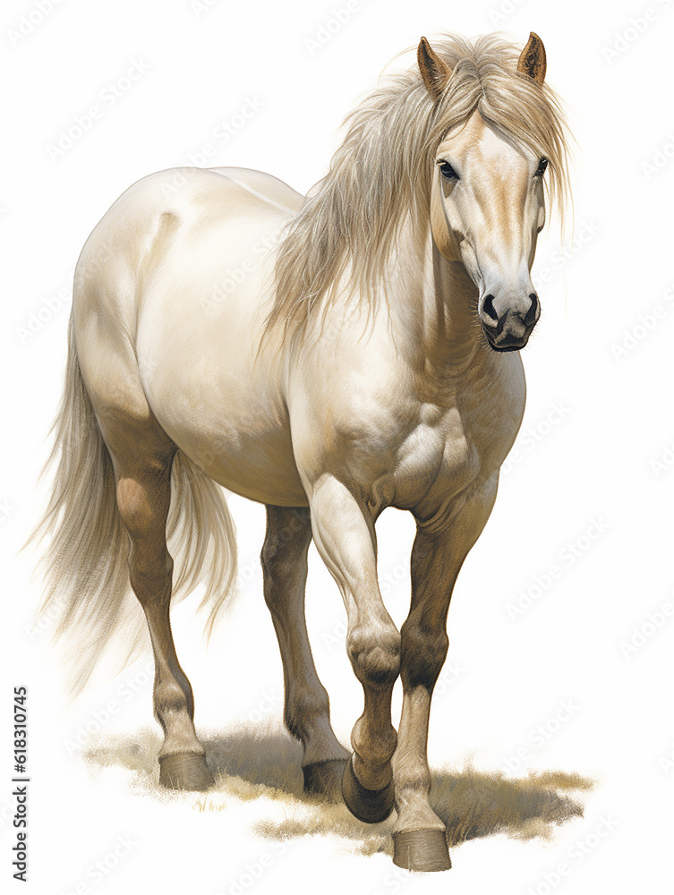 Horse mane tail hooves an animal is a friend of a person, a pet