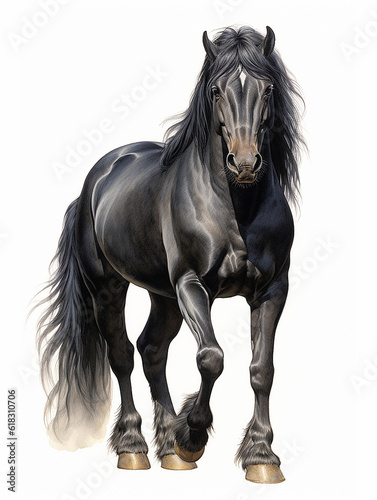 Horse mane tail hooves an animal is a friend of a person, a pet