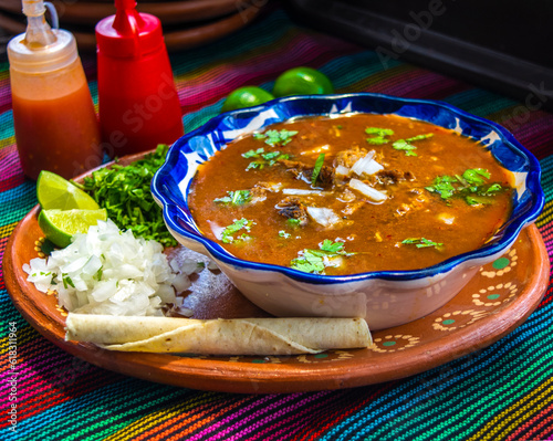 Deliciosa birria, barbacoa, pozole, comida mexicana, exquisita gastronomia tradicional mexicana photo