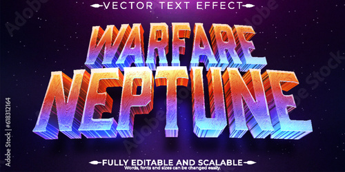 Warfare neptune text effect, editable gaming and space text style