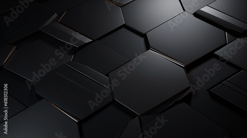 Dark metallic background with hexagonal pattern
