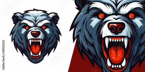Aggressive Zombie Bear Logo Mascot: Striking Vector Graphic for Sport Teams and Gamers