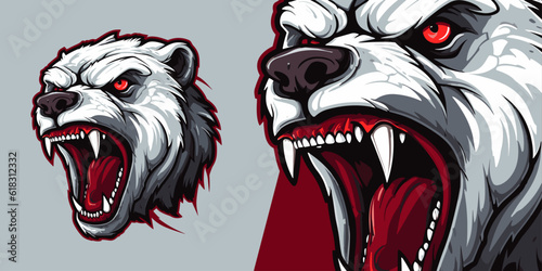 Aggressive Zombie Bear Logo Mascot: Dynamic Vector Graphic for Sport and Gaming Teams