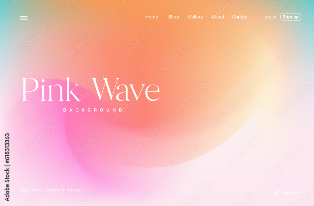 Trendy Pastel Wave Pink Gradient Background. Modern Backdrop for Poster, Brochure, Advertising, Placard, Invitation Card, Music Festival, Night Club, Landing Page Website