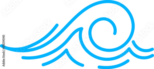 Wave line icon, sea and ocean ripple water. Isolated vector simple yet elegant design featuring dynamic and fluid nature of water bodies and can symbolize the power, movement, and depth of the ocean