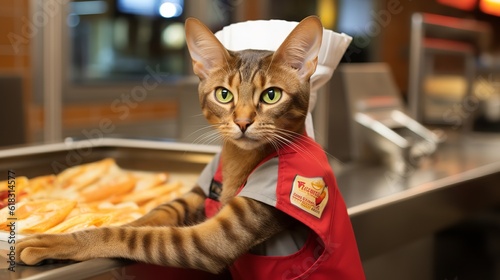 Fast and Efficient Abyssinian Fast Food Worker