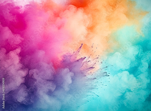 colorful powder background with powder drops  in the style of ink-washed  realistic color schemes  sharp   vivid colors.