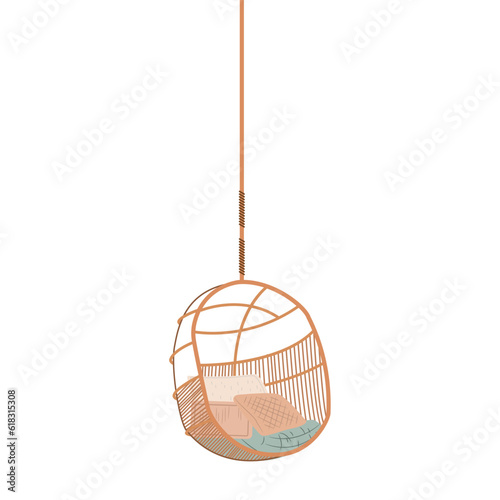 Isolated colored hanging modern chair icon Vector