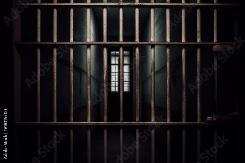 Prison bars. Background for crime news. AI generated, human enhanced