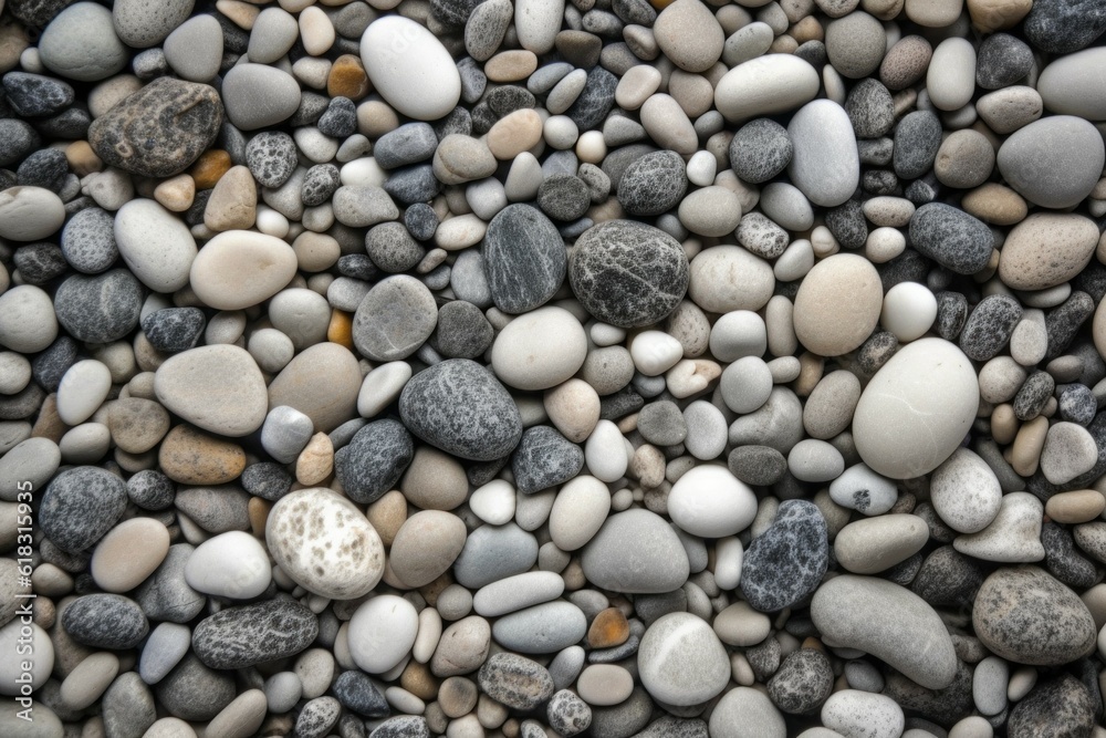 Abstract background with dry beautiful stones or pebbles, selective focus. AI generated, human enhanced. Abstract background with dry beautiful stones or pebbles, selective focus. AI generated, human enhanced.