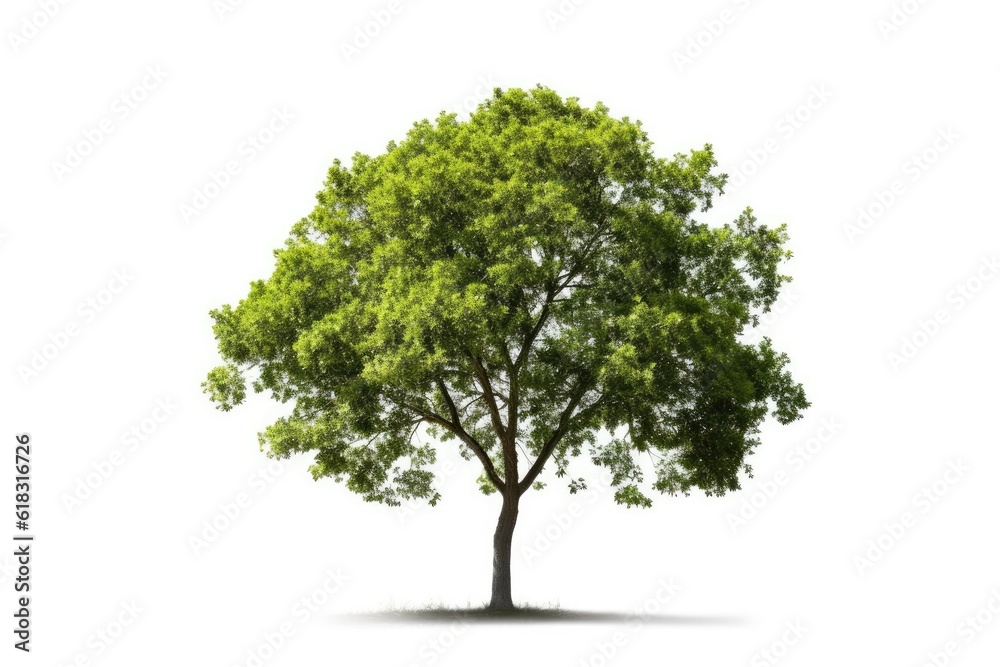 stock photo of Green tree white isolated background Generative AI stock photo of Green tree white isolated background Generative AI