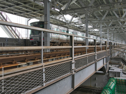 Kagawa, Japan - June 25, 2023: Seto Ohashi Line on The Great Seto Bridge or Seto Ohashi Bridge 