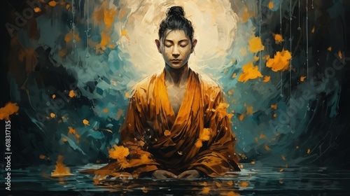 Buddha, monk, religion, meditation, peace and tranquility