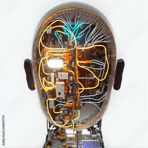 verkabeltes Gesicht frontal erstellt mit generativer AI