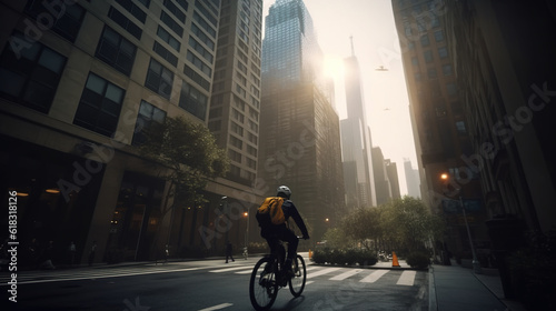 person riding a bike, created with Generative AI  © Aliverz