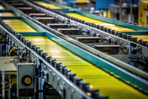 stock photo of inside factory conveyor belt production