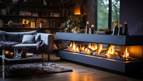 Photography of a modern fireplace in a living room