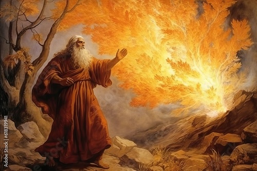 Moses and the burning bush, generative ai