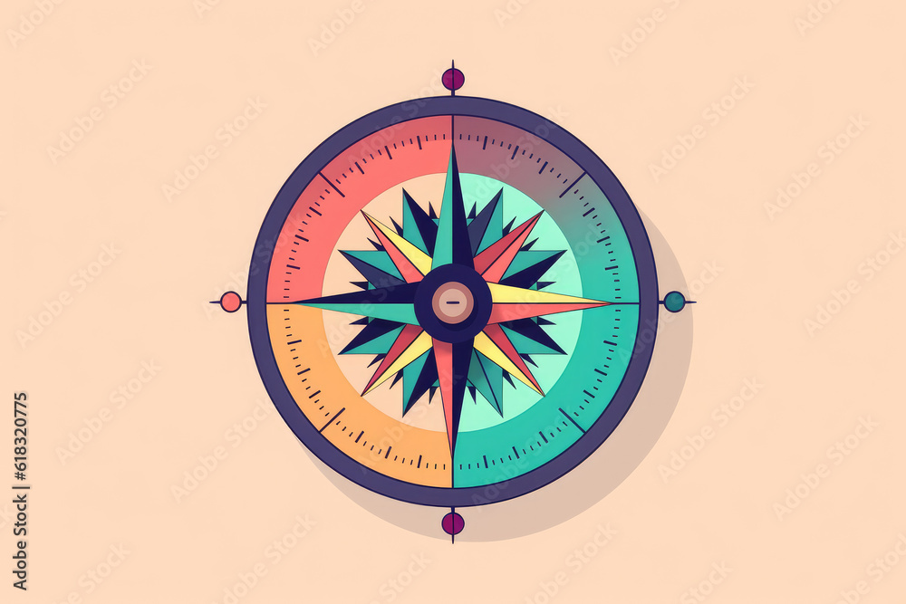 A compass shape isolated background A compass shape isolated background
