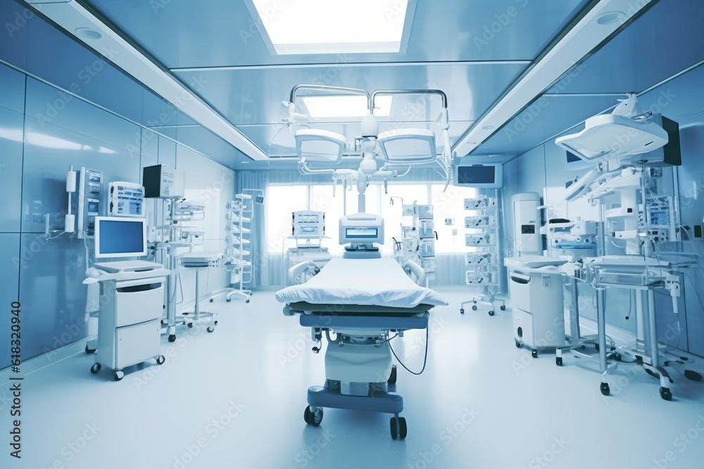 stock photo of inside operating room in hospital Generative AI stock photo of inside operating room in hospital Generative AI