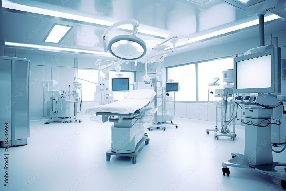 stock photo of inside operating room in hospital Generative AI stock photo of inside operating room in hospital Generative AI