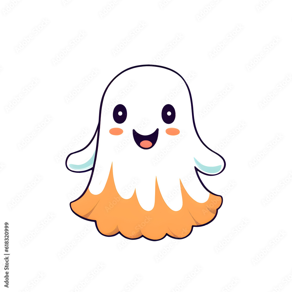 Obraz premium kind ghost, clipart isolated on transparent background, generative ai