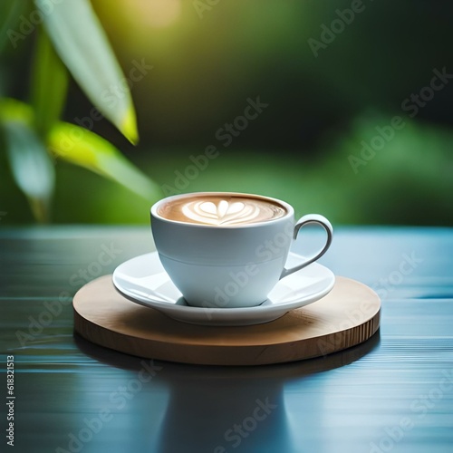 Cup of coffee, on the table, natural coffee