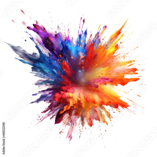 a burst of energetic particles swirling abstract shape, 3d render style, isolated on a transparent background, generative ai