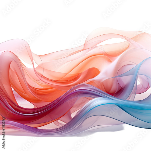 a formation of translucent interwoven ribbons abstract shape, 3d render style, isolated on a transparent background, generative ai © Perfect PNG