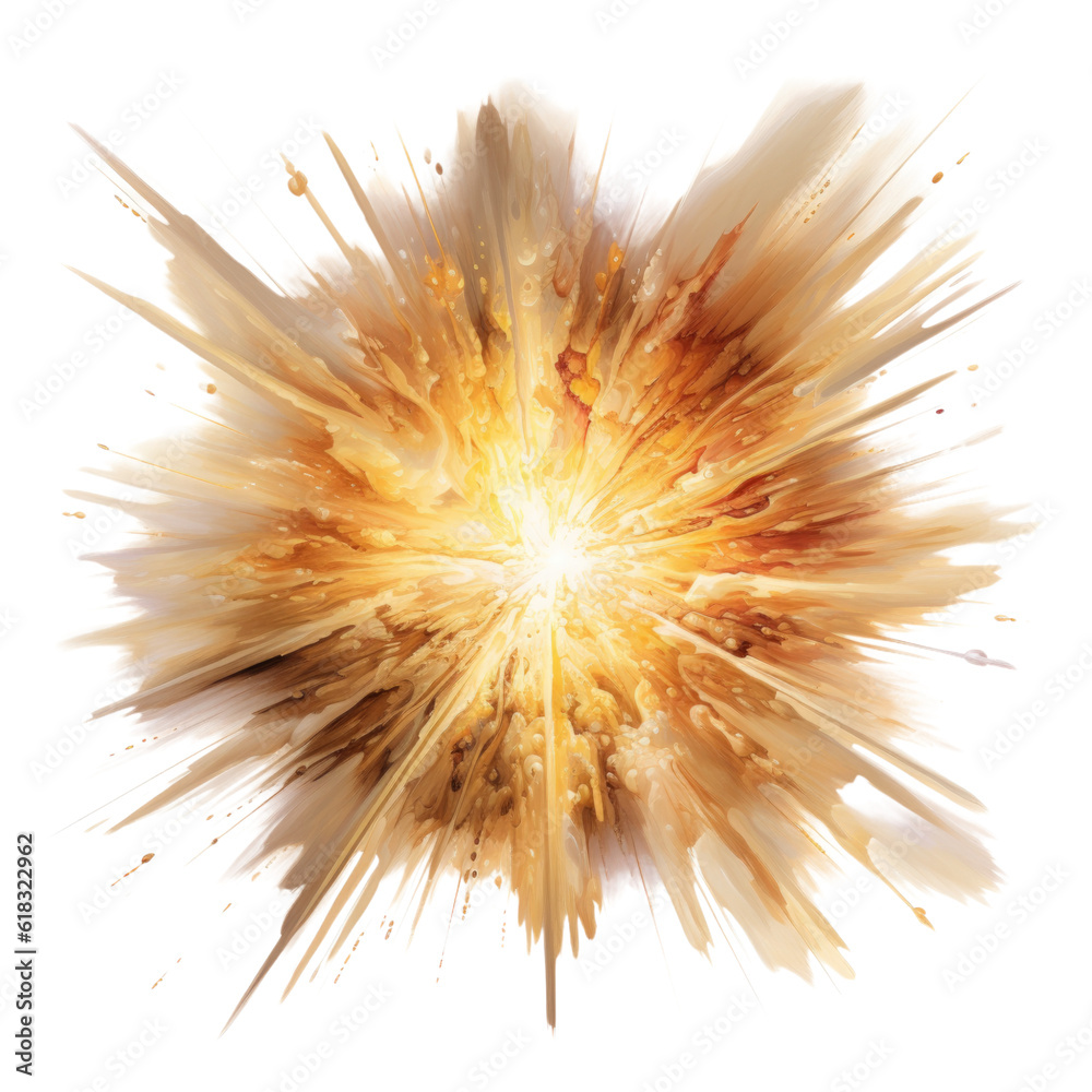 Obraz premium a burst of radiant energy emanating abstract shape, 3d render style, isolated on a transparent background, generative ai