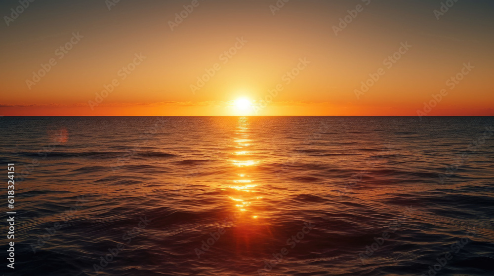 Serene ocean sunset