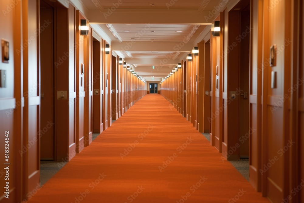 photo of empty hotel hallway Photography AI Generated photo of empty hotel hallway Photography AI Generated