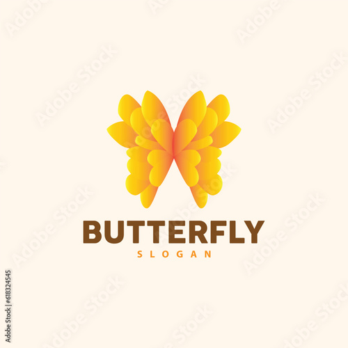 Butterfly Logo Design, Beautiful Flying Animal, Company Brand Icon Illustration, Screen Printing, Salon