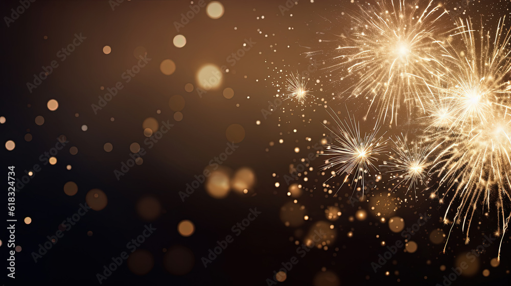 Obraz premium Happy new year sparkles banner